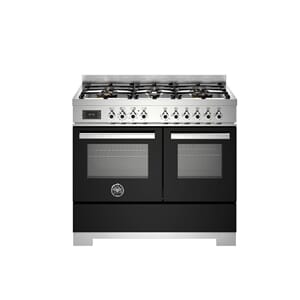 PRO106L2ENET2 Bertazzoni komfyr 100 cm, gasstopp, 2 ovner, sort