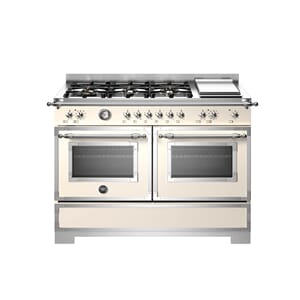 HER126G2ENAVT2 Bertazzoni komfyr 120 cm, gasstopp og stekeplate, 2 ovner, elfenben
