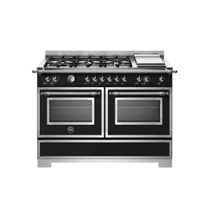 HER126G2ENET2 Bertazzoni komfyr 120 cm, gasstopp og stekeplate, 2 ovner, matt sort