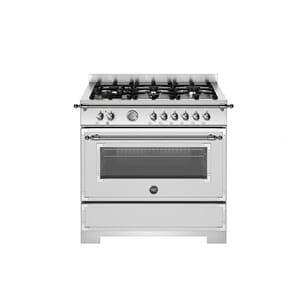 HER96L1EXT2 Bertazzoni komfyr 90 cm, gasstopp, 1 ovn, stål