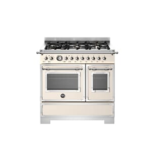 HER96L2EAVT2 Bertazzoni komfyr 90 cm, gasstopp, 2 ovner, elfenben