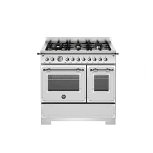 HER96L2EXT2 Bertazzoni komfyr 90 cm, gasstopp, 2 ovner, stål
