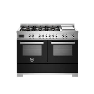PRO126G2ENET2 Bertazzoni komfyr 120 cm, gasstopp og stekeplate, 2 ovner, sort